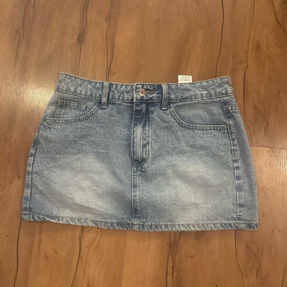 SHEIN Light Blue Washed Denim Mini Skirt